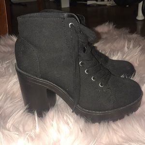 H&M heeled lace up booties